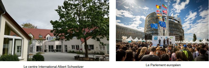 Le centre international Albert Schweitzer et les locaux du Parlement européen